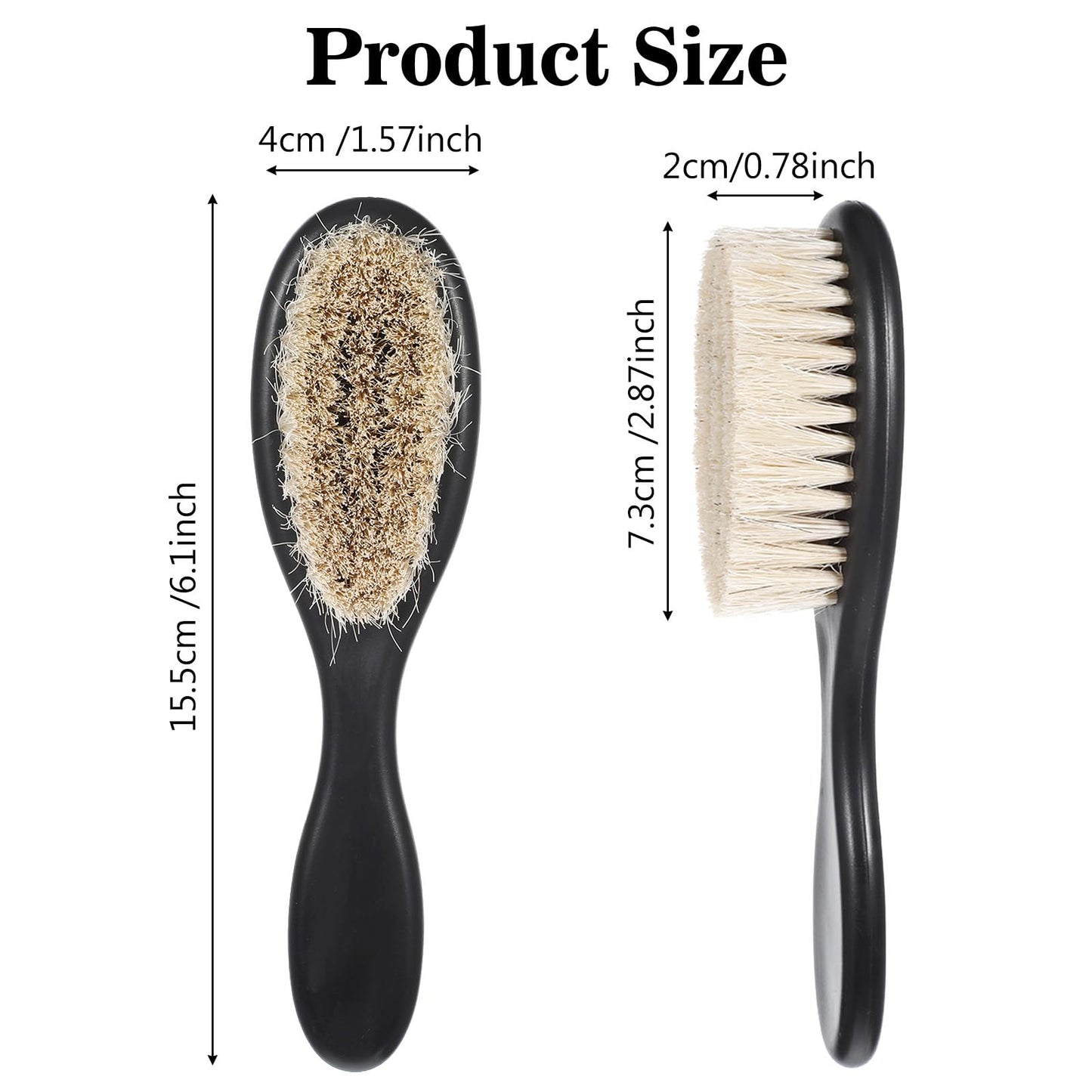 2 Pcs Slick Back Hair Brush, Barber Fade Brush, Neck Duster ABS Handle Soft Bristle Beard Styling Clipper Brushes for Men, Grooming Cleaning Detangling Tool Barbers Accessories for Hair Cutting