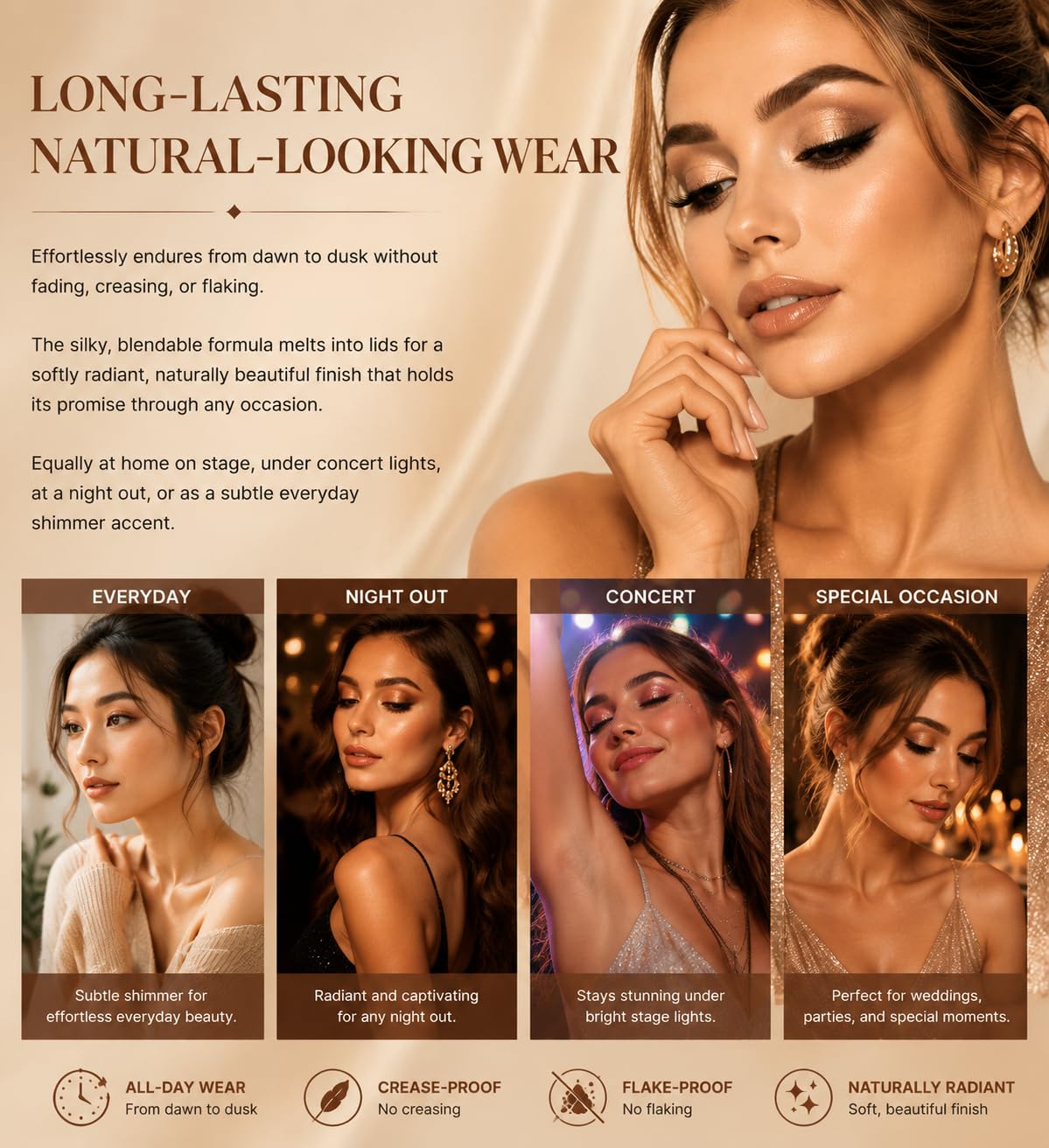 Océane Neutral Eyeshadow Palette - 9 Highly Pigmented Colors for Long-Lasting, Natural Eye Makeup | Vegan & Cruelty-Free