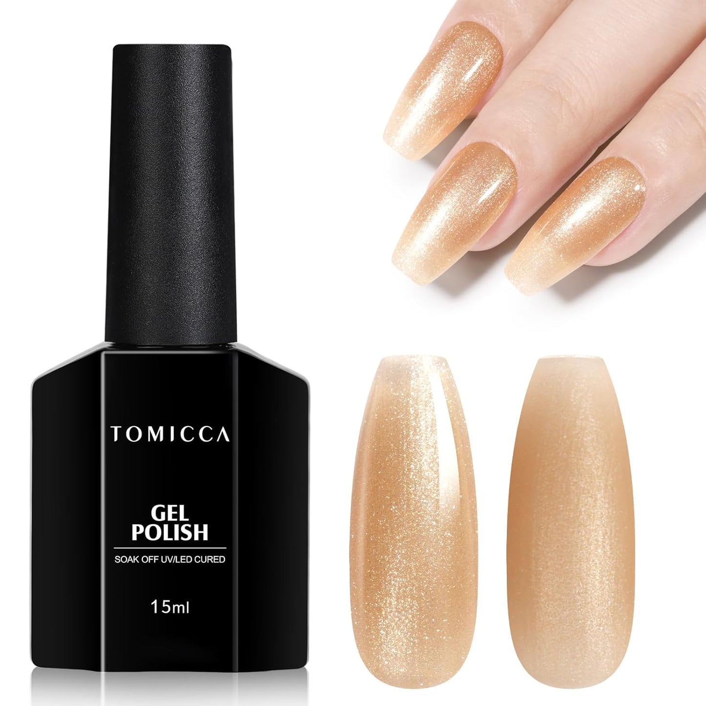 TOMICCA Gel Nail Polish - Dark Orange Autumn Winter Color | Long Lasting High Gloss Soak Off UV LED for DIY Manicure