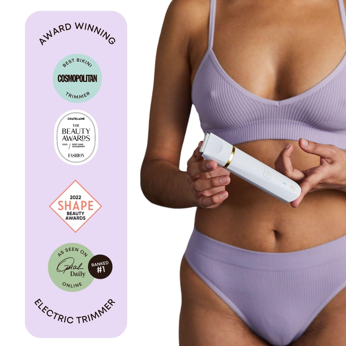 Bushbalm Ingrown Hair Nude Oil + Bikini Trimmer Set – Francesca Trimmer with Nude Oil – 2pc Grooming Set for Women, Bikini, Underarms & Legs – Smooth Skin, Razor Bump