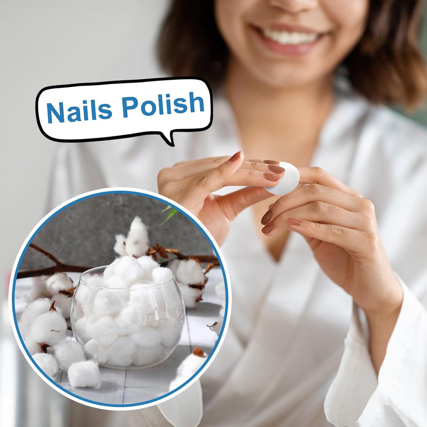 Organic Cotton Balls - 1000 Pcs Medium Absorbent Cotton for Makeup Removal & Crafting | Ideal for Nail Polish & Skin Care