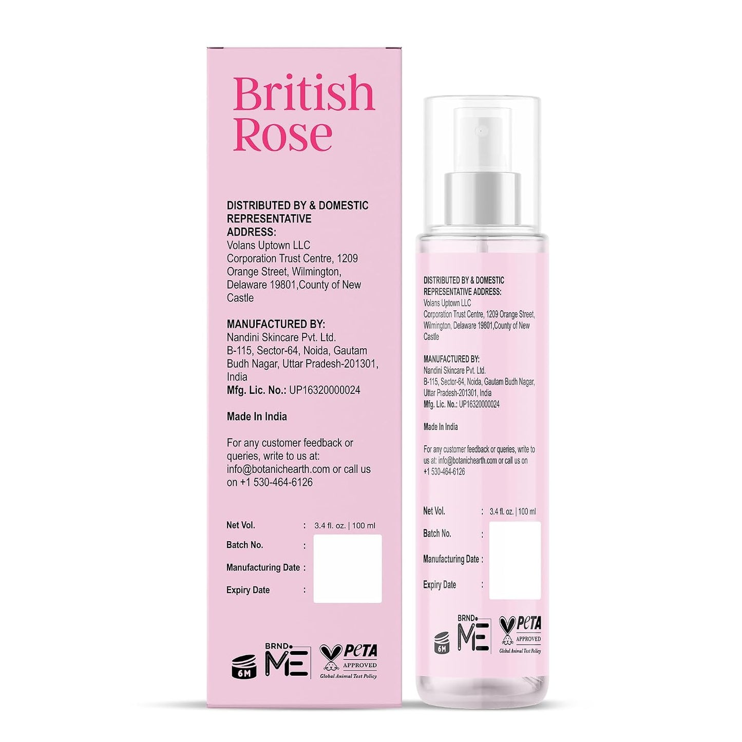 Botanic Hearth British Rose Hair Perfume - Long-Lasting Alcohol-Free Body Mist | 3.4 Fl Oz