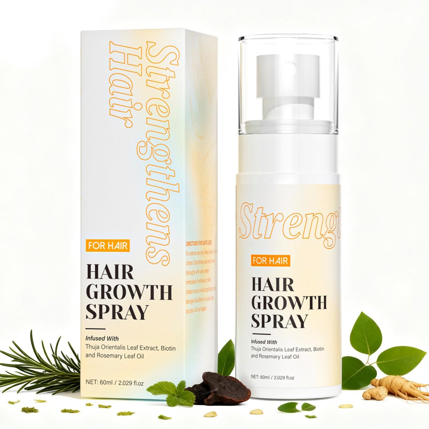 Hair Growth Spray for Women & Men, Hair Growth Serum with Rosemary Oil and Biotin, Helps Prevent Hairs Thinning & Strengthen Strands, Hairs Helper Spray for Healthier Scalp, 2.03 Fl Oz