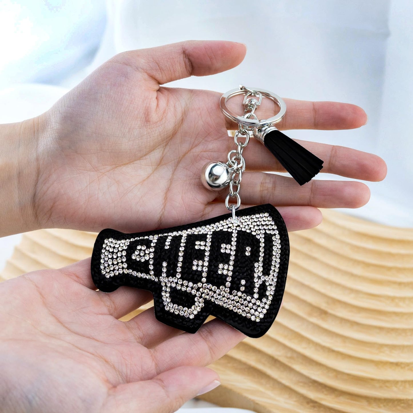 Cheer Keychain Bling Cheerleading Gift Bag Charms for Purse Handbags Backpacks Rhinestone Accessories for Women