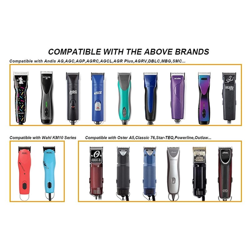 Professional Detachable Replacement Ceramic Blades set,compatible with oster Classic 76/Star-Teq/Power-Teq andi A*dis AGC,BDC,BGC,MBG Series Clippers (5 pcs)