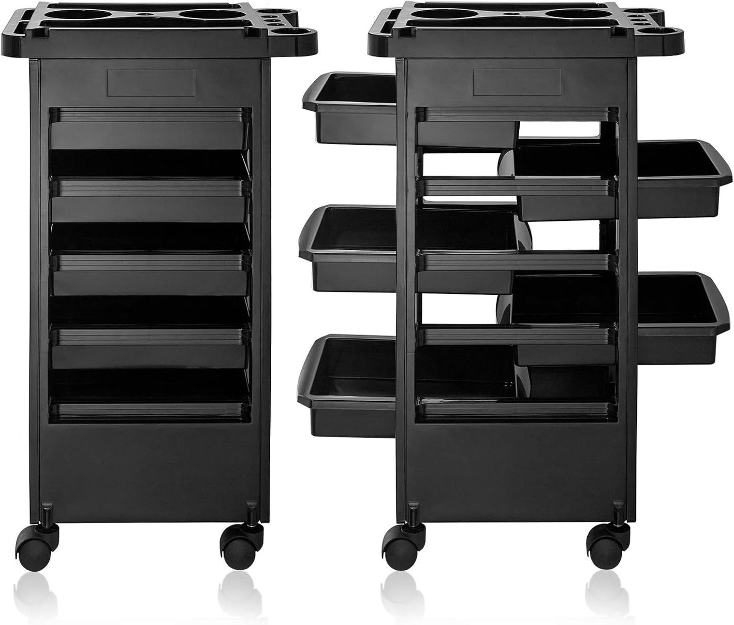 Beauty Salon Rolling Trolley Cart - 5 Drawer Storage Organizer | Mobile Hair & Makeup Station