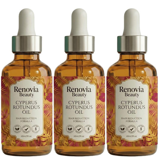 Renovia Beauty Cyperus Rotundus Oil, Renovia Beauty Hair Removal, Stop Unwanted Hair Growth Naturally,2fl.oz (3pcs)