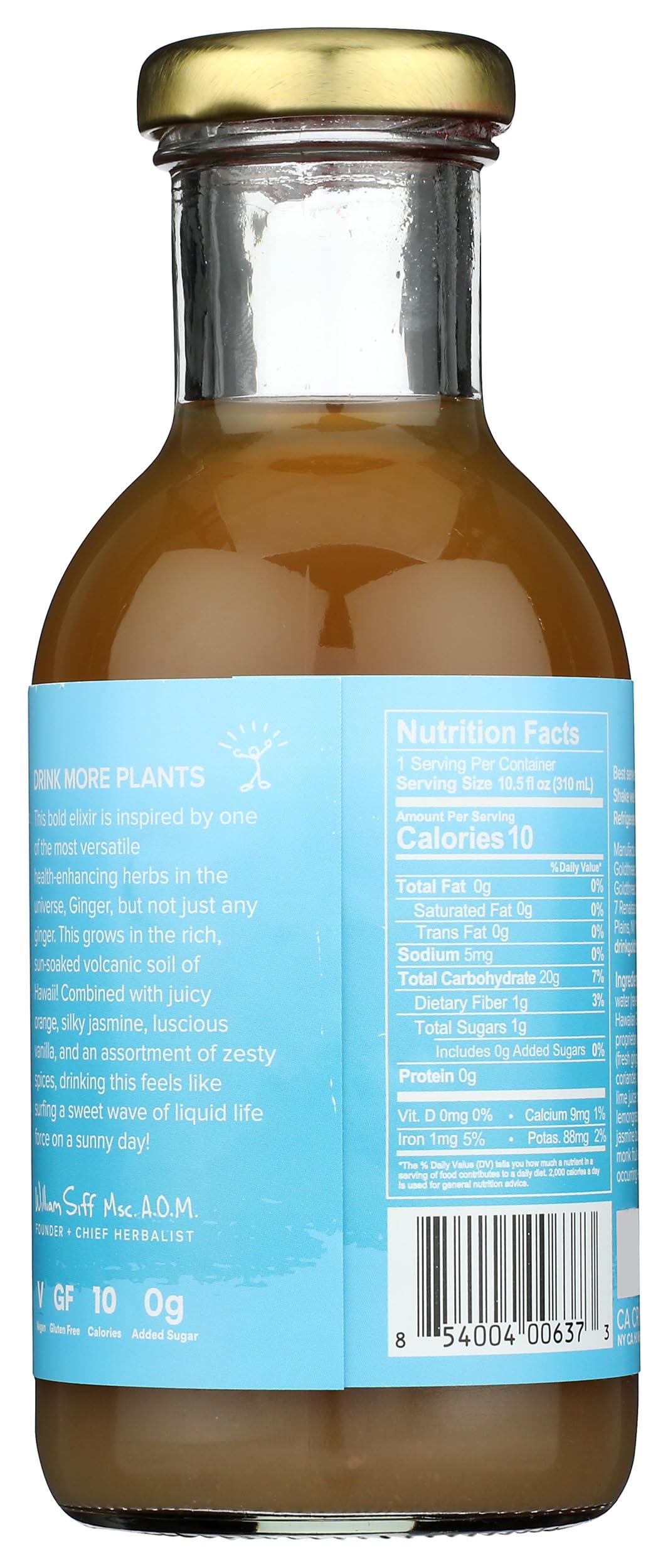Goldthread Herbs Hawaiian Ginger Plant Based Tonic, 10.5 FZ