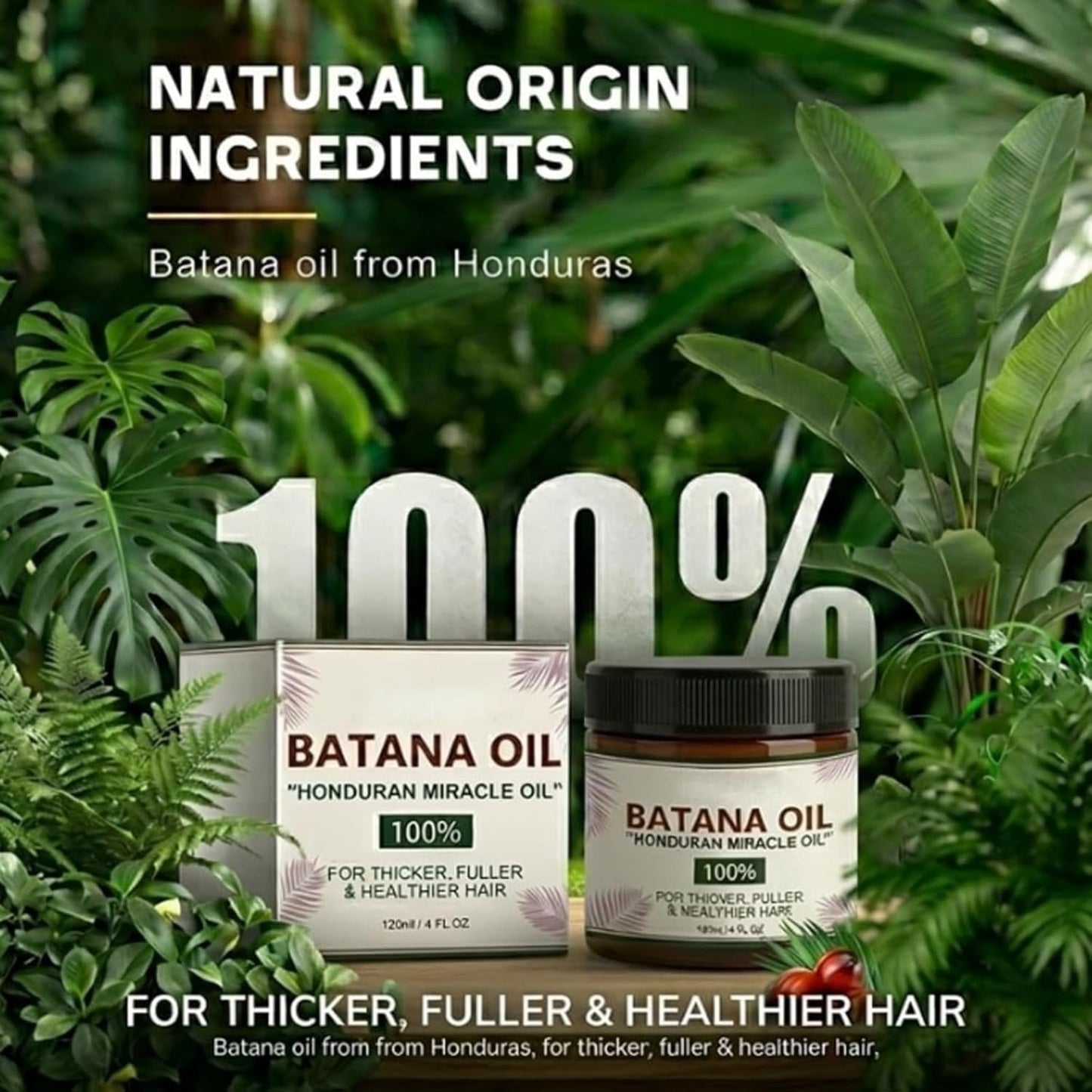 Batana Oil for Hair Growth - 100% Pure Hydrating Oil for Thicker, Stronger Hair | 2PCS