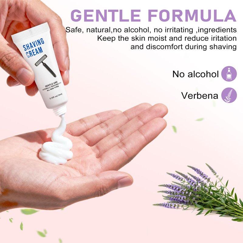 50 Shaving Cream Bulk Travel 10ml/0.35fl oz,Disposable Shaving Cream in Bulk Travel Shave Cream for Hotel Homeless,Verbena