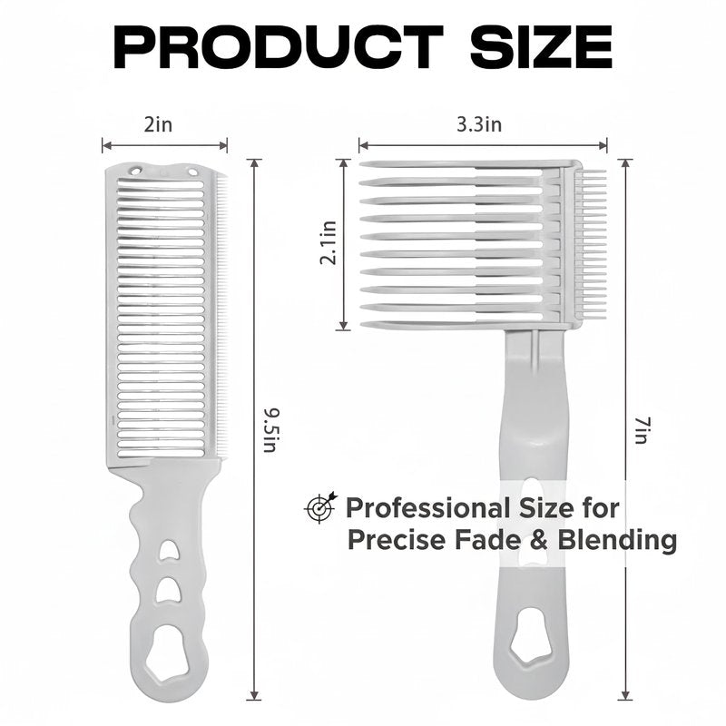 Fade Comb for Men Haircut – Professional Hair Fade Tool with Blending Combs for Fades, 2-Pack Set Designed for Smooth, Clean Haircut Transitions.