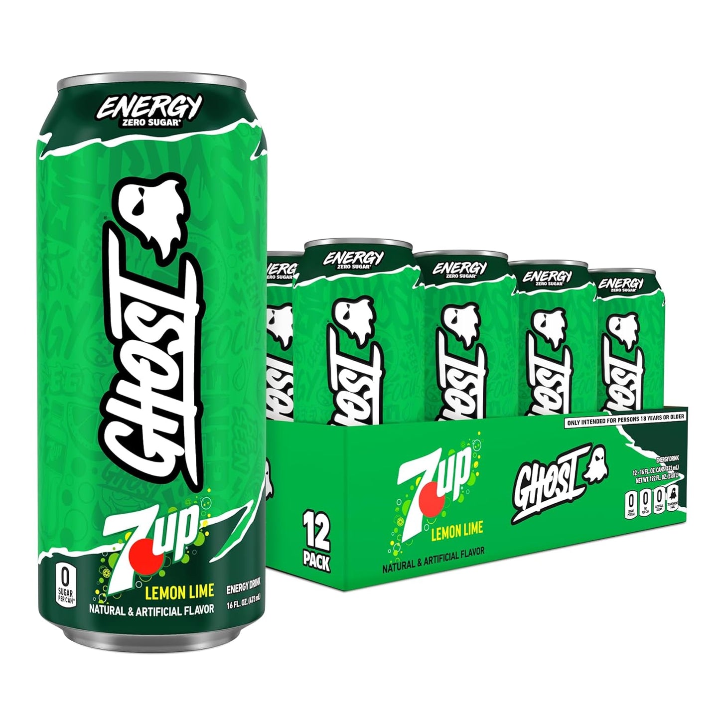 GHOST Energy Drink - 12-Pack Welch's Grape 16oz Cans | Natural Caffeine, Vegan & Gluten-Free Energy Boost
