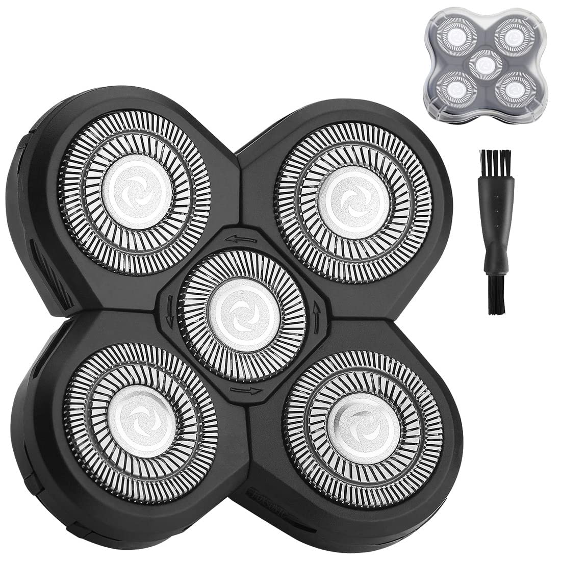 Universa 5 Blades Replacement Heads for Mainstream head shaver brands, Head Shaver Replacement Blades (5 Silver)