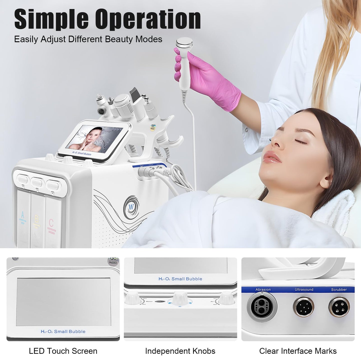 LIAUHO Hydrogen Oxygen Facial Machine, 6 in1 Professional Facial Care Device, for Improving the Quality of Skin and Face Skin Care in Household Salon, Personal Home Use, Dorm, Ideal Gift for Friends