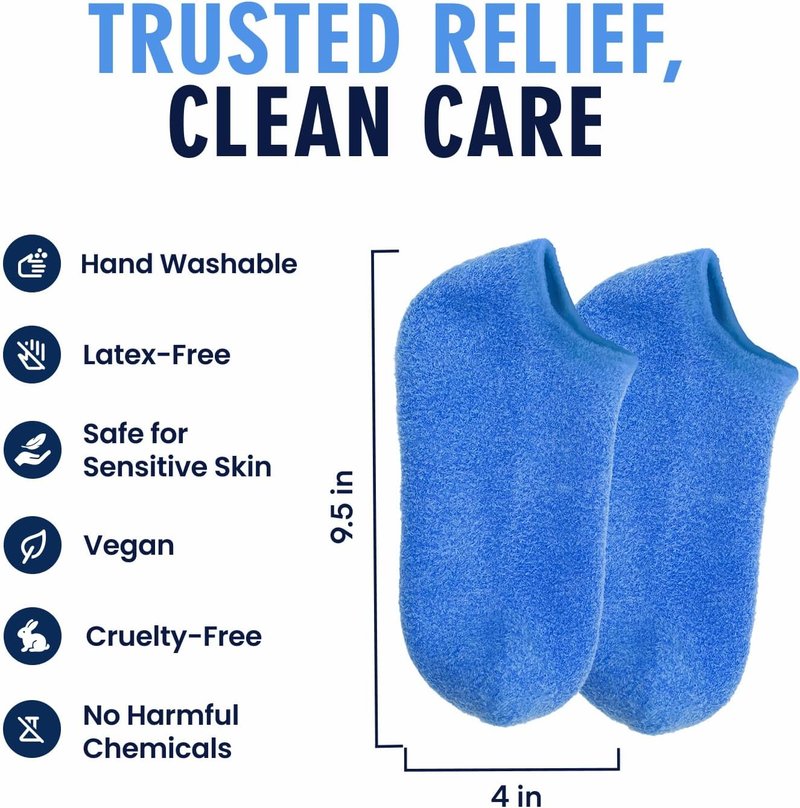 Moisturizing Gel Socks for Men & Women - Dry Feet & Cracked Heel Treatment | Full Foot Gel Lining with Mango Butter & Shea Butter (Blue Haven)