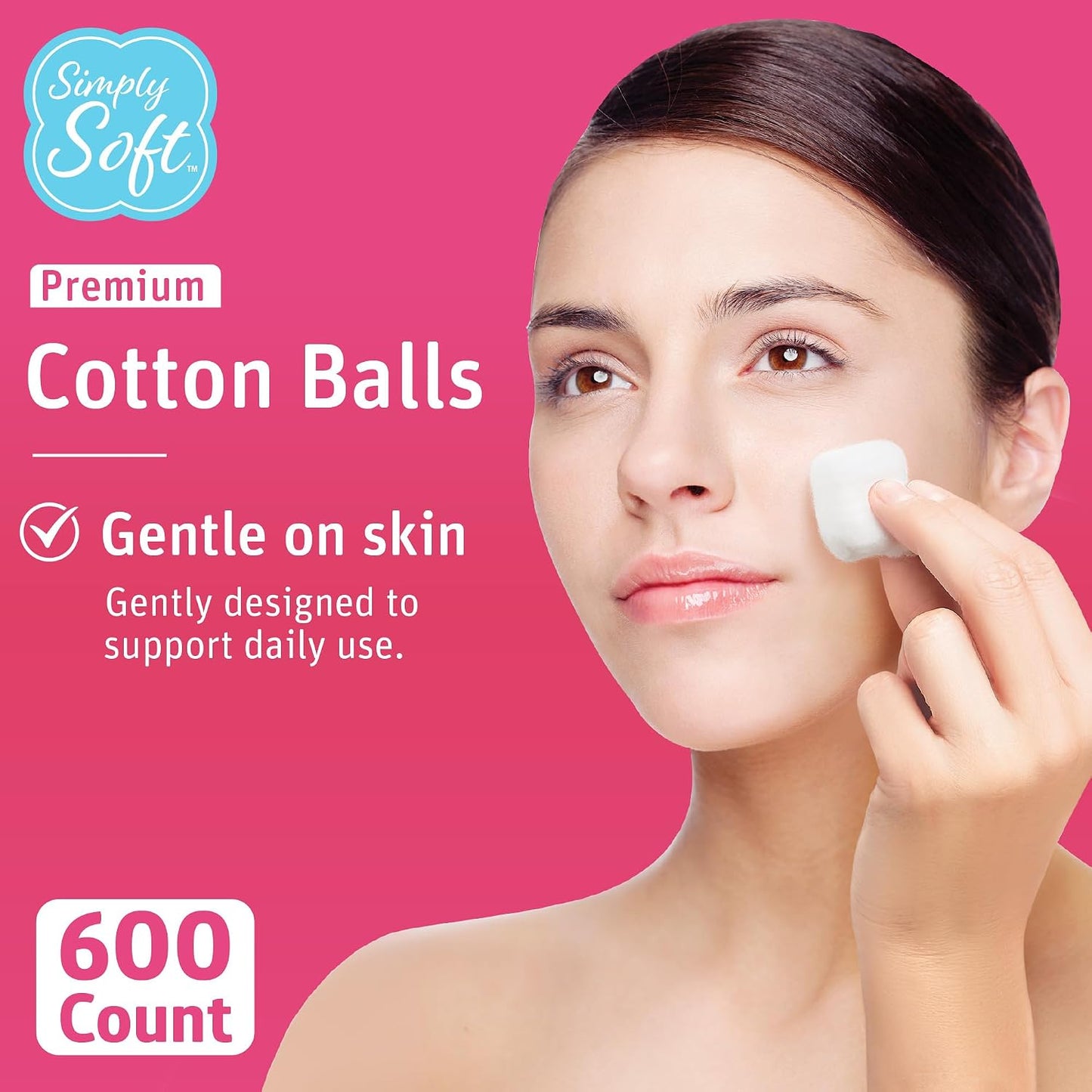 Premium Cotton Balls - 100% Pure Soft Cotton for Face & Nail Polish | 600 Count