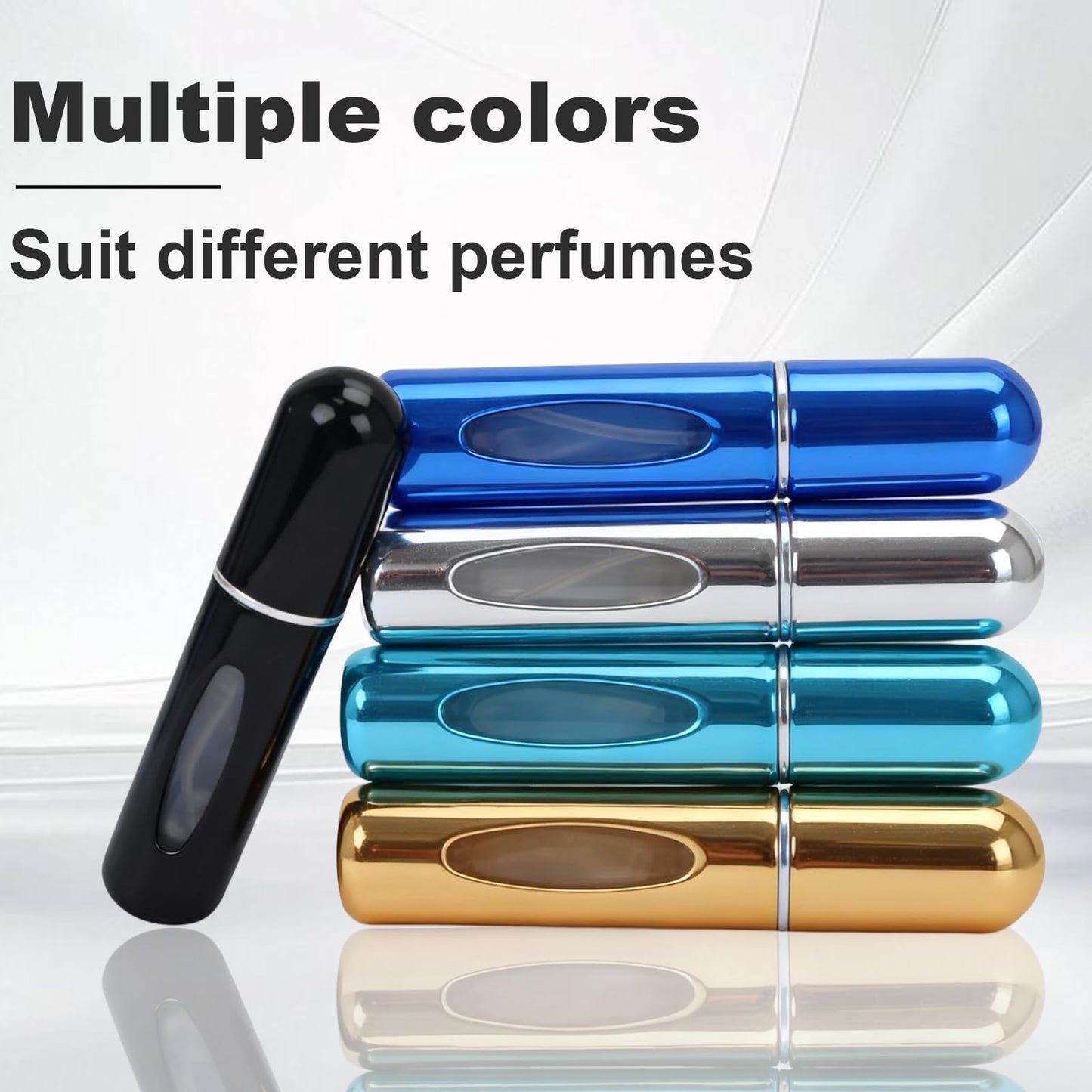 Voyadeau Refillable Perfume Atomizer 5pcs 5ML Travel Cologne Sprayer Portable Perfume Spray Bottle Empty Refillable Travel Perfume Atomizer