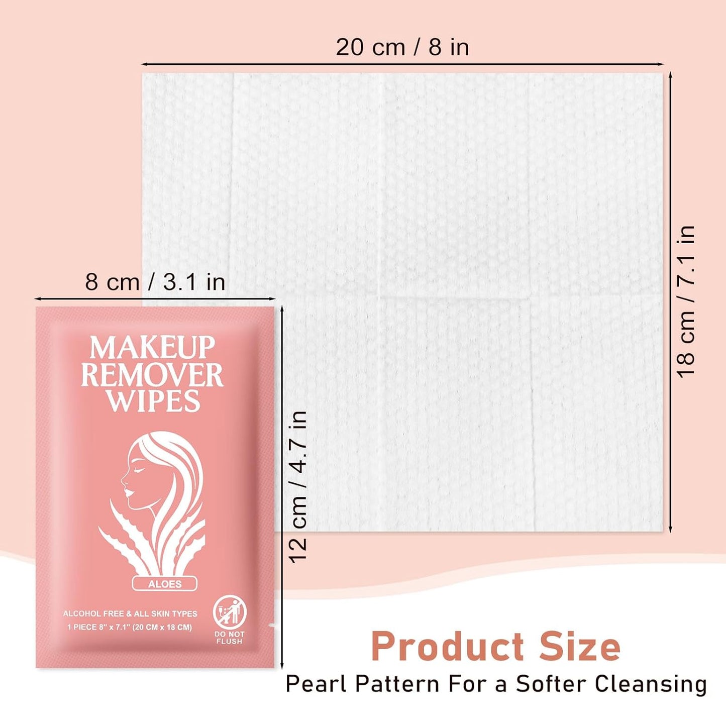 Makeup Remover Wipes - Individually Wrapped Facial Cleansing Towelettes | Bulk Disposable Cloths for Oil & Dirt Removal (100 Pack)