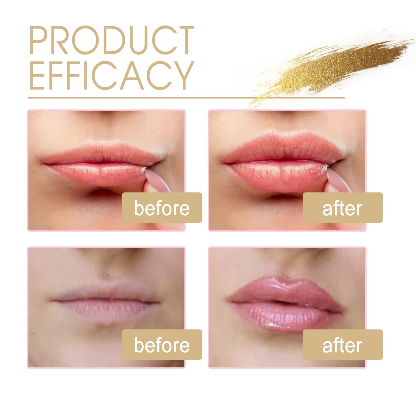 POOLJOY 2PCS Transferproof Color Changing Lipstick, Gold Crystal Ph Lipstick Color Changing, Long Lasting 24 Hours Moisturizing Glossy Shine Lip Gloss for Women