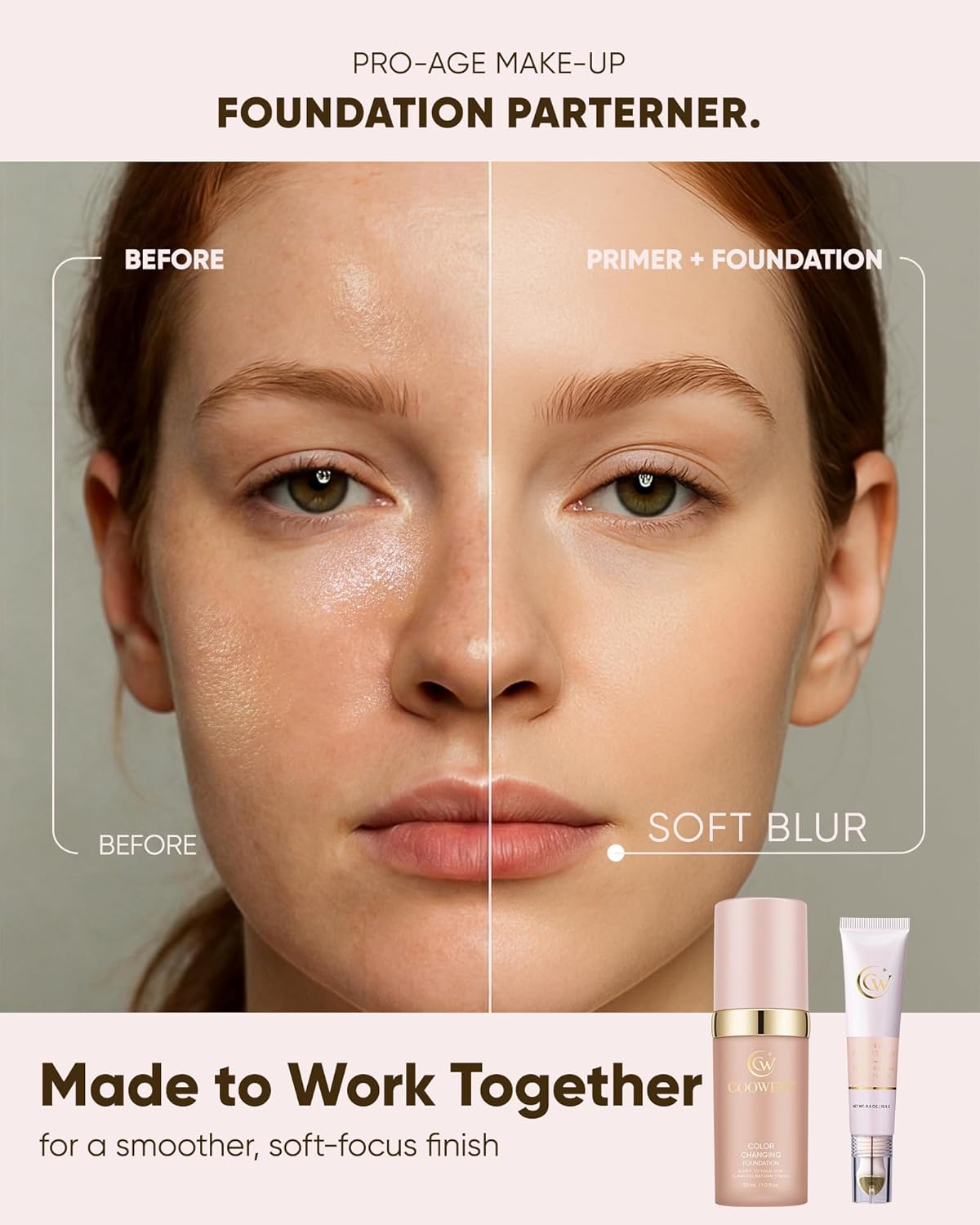 Instant Line Smoother Primer - Fine Line Blurring Makeup Primer with Vitamin C & Hyaluronic Acid | Lightweight for Mature Skin, 15.5g
