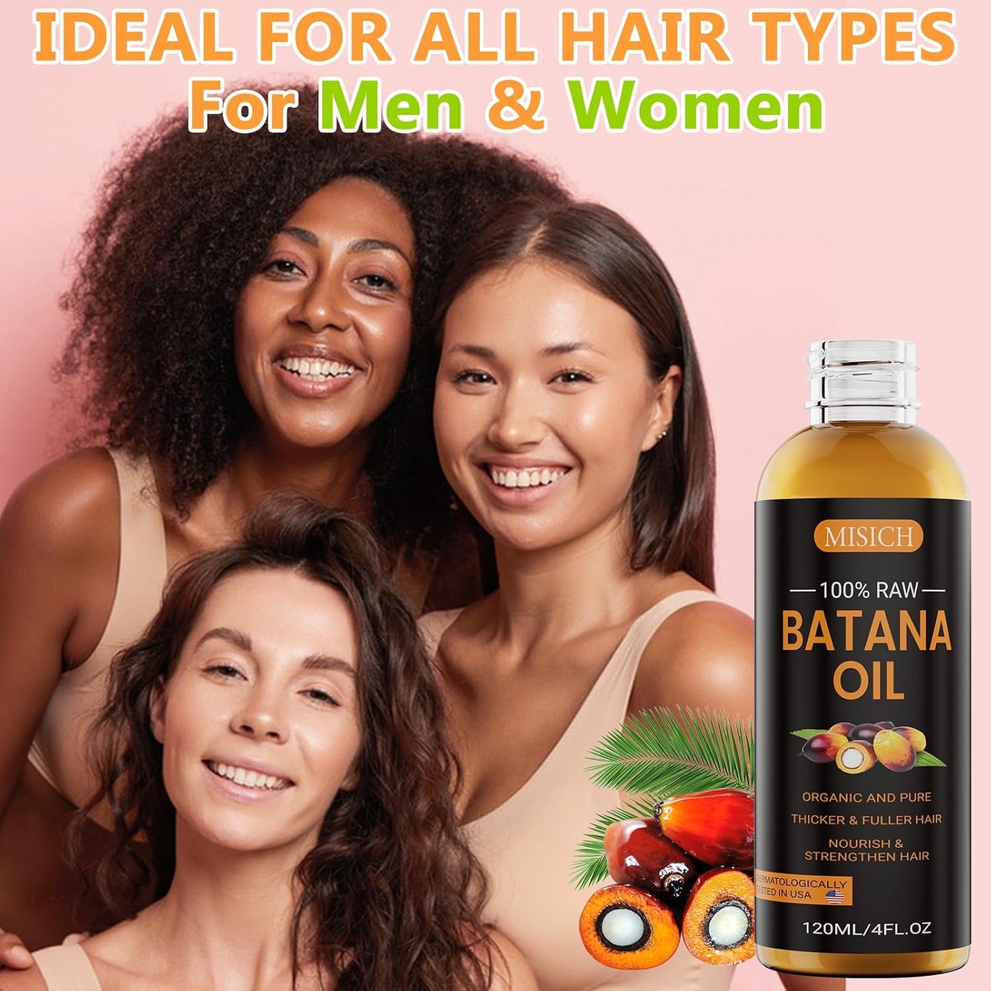 Raw Batana Oil - 100% Natural Organic Hair Growth Oil for Men & Women | Pure, Unrefined, 4 Oz