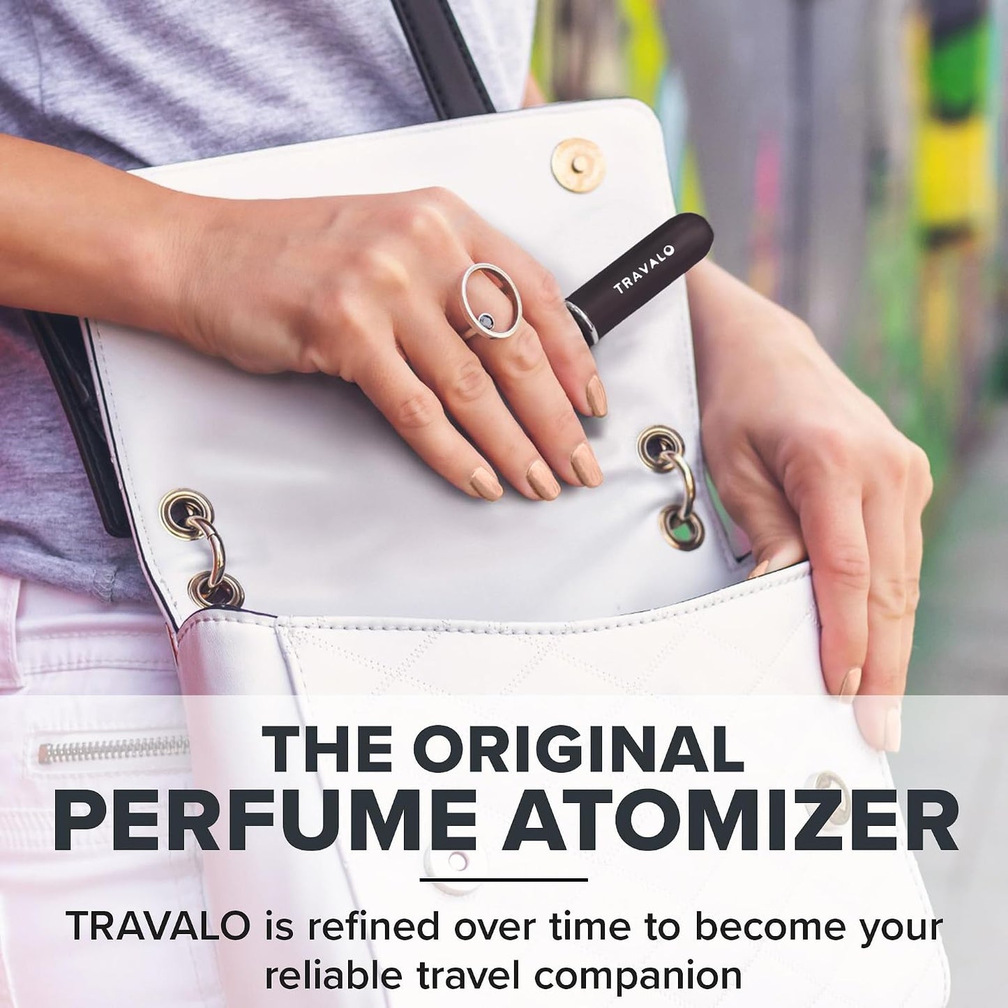 Classic HD Perfume Atomizer | Leak-Proof & TSA Approved - Reusable Mini Pump Sprayer - Elegant Black 0.17oz