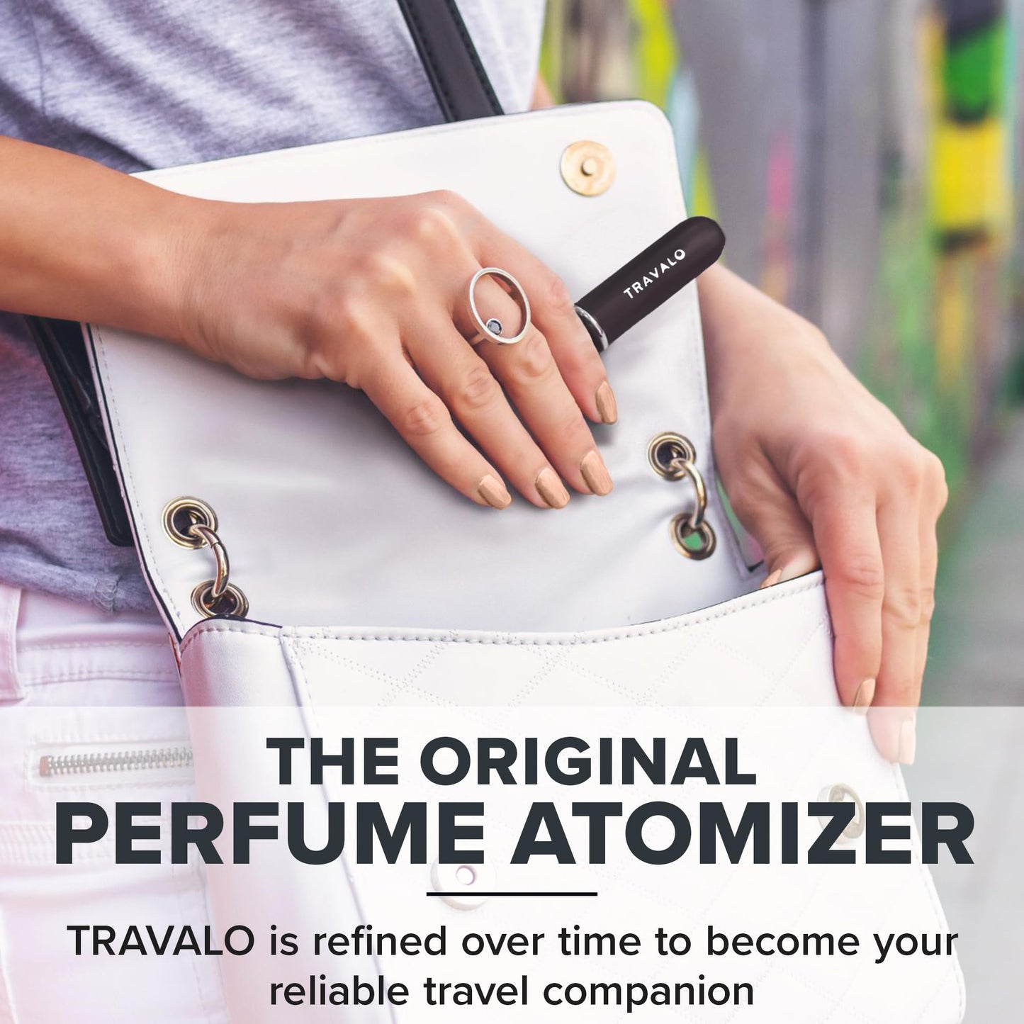 Travalo Classic HD Perfume Atomizer - Leak-Proof and TSA Approved for Air Travel - Reusable, Airtight, Easy-Fill Mini Pump Sprayer - Lightweight, Elegant Design w/Volume Window - Black 0.17oz