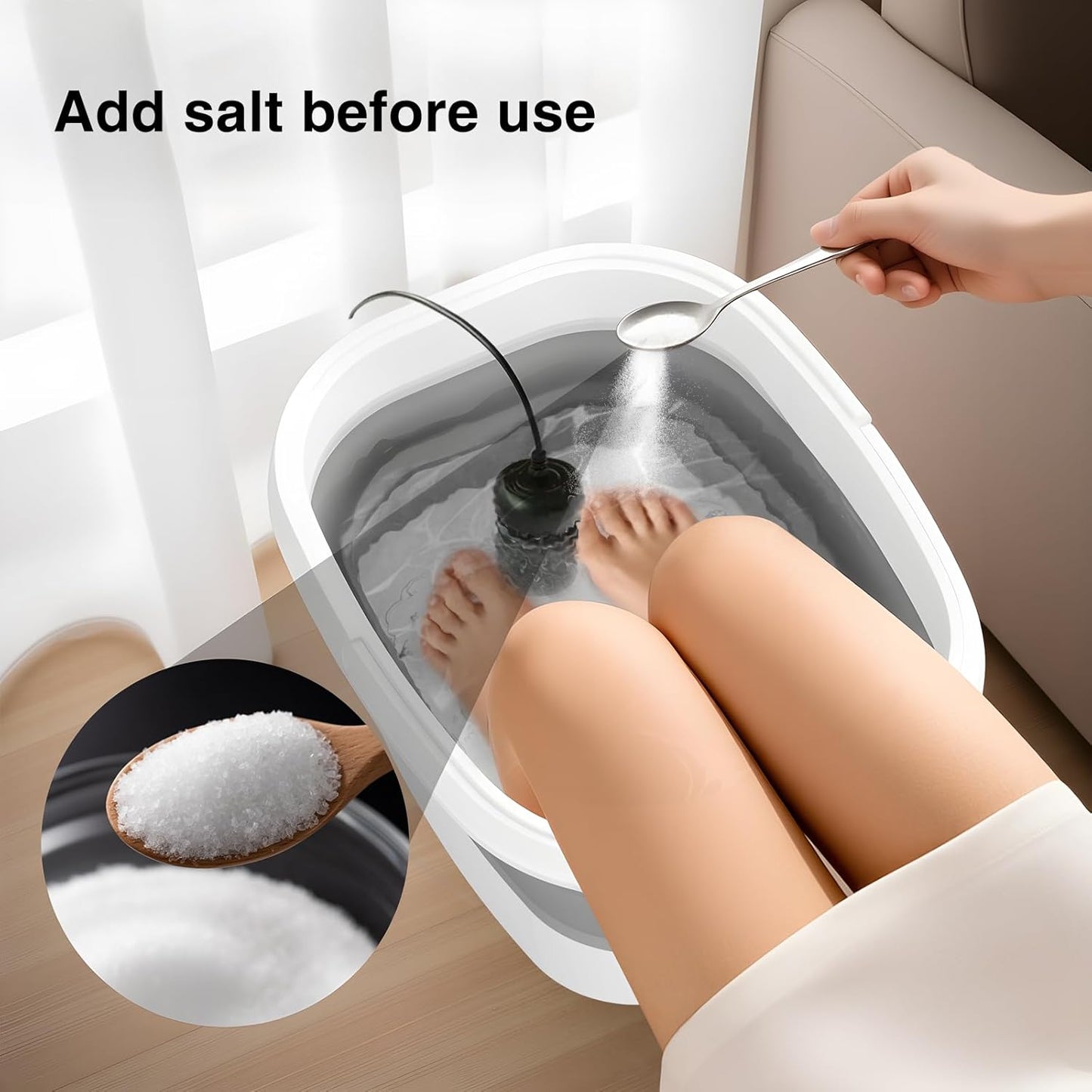 Ionic Foot Bath Detox Machine - Home Spa Foot Soak Tub with 2 Arrays & 80 Liners | Folding Design for Easy Storage