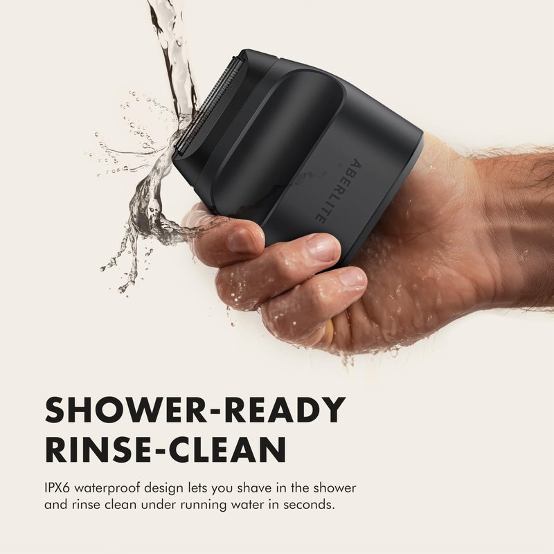 Aberlite Touch 2 Foil Head Shaver for Bald Men - Finishing Foil Shaver for Bald Head & Face, 0.05mm Ultra-Thin Foils for Razor-Smooth Results, Ergonomic Multi-Grip, Waterproof, USB-C Charging (Black)