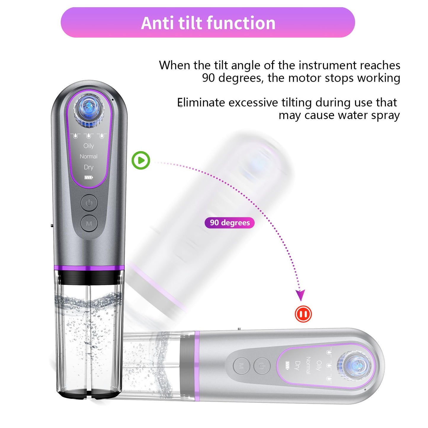 Blackhead Remover Vacuum with Microbubble Cleaning, Facial Pore Extractor & Pro Cleanser Tool, 3 Suction Levels, 5 Replaceable Heads for Deep Cleansing & Skin Care