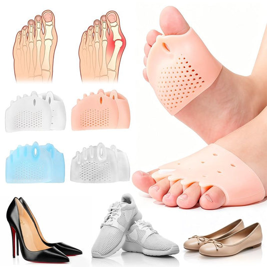 Silicone Toe Separators, Bunion Corrector Hammer Straighteners Spacers for Women Men Gel Toe Separators, Reducing Foot Fatigue, Soft, Breathable and Lightweight Yoga Running Travel (Four Colors-4PCS)