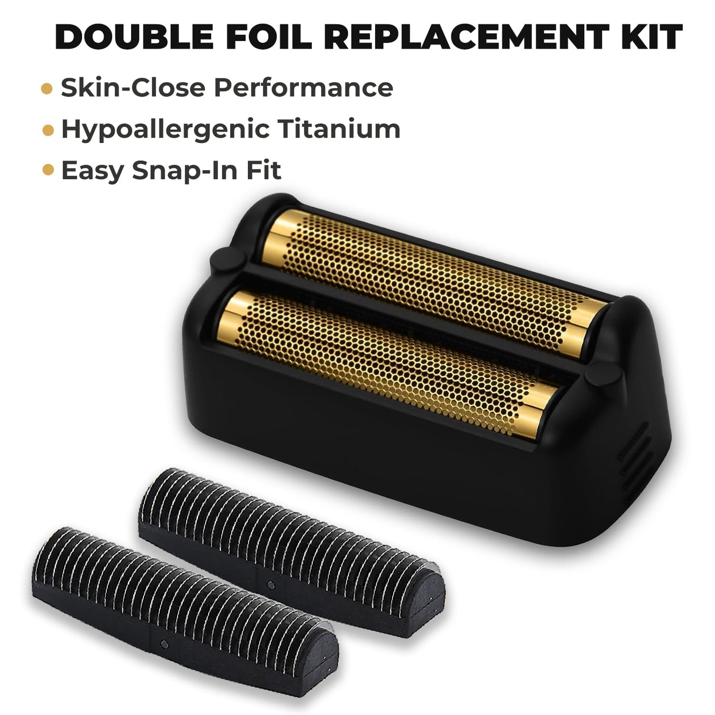 Shaver Replacement Foil and Cutter for BaBylissPRO FXONE Double Foil Stick Shaver，Hypoallergenic Extra-close Shaver Replacement Head (FX79RF2MB(Black)-1 Pack)