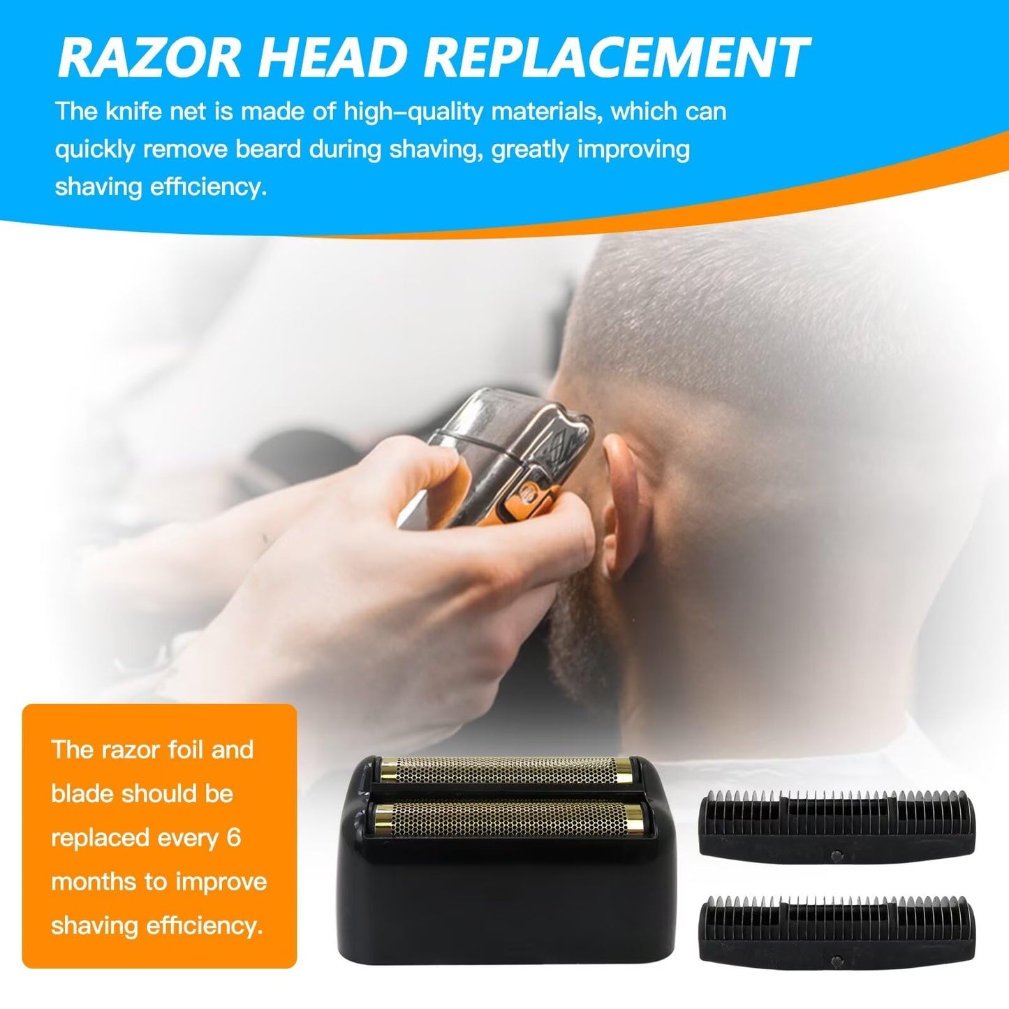 Replacement Foil Double Foil Cutter Head for BaBylis Pro FX FX3 Shaver Gloss Black Shaver #FXRF2G