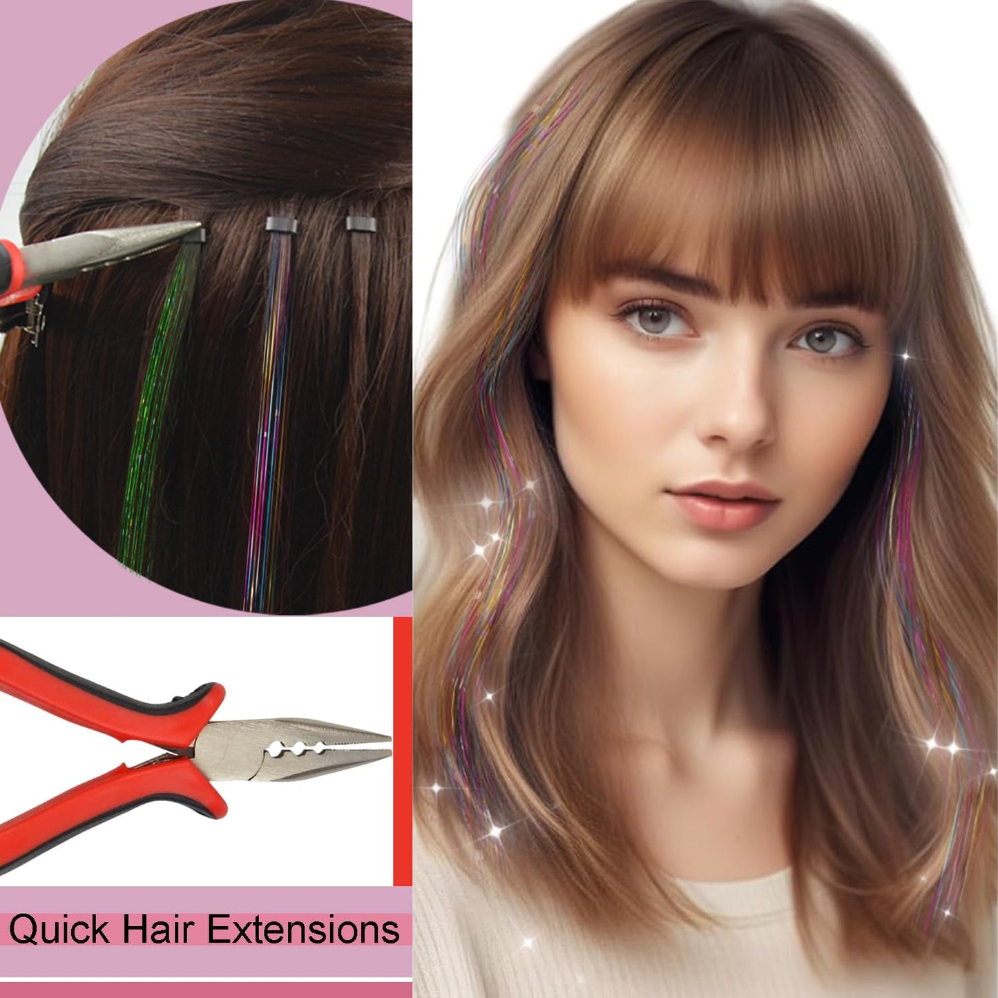 Hair Extensions Pliers 3 Holes Mini Opener Removal Tool for Micro Nano Ring Hair Extensions