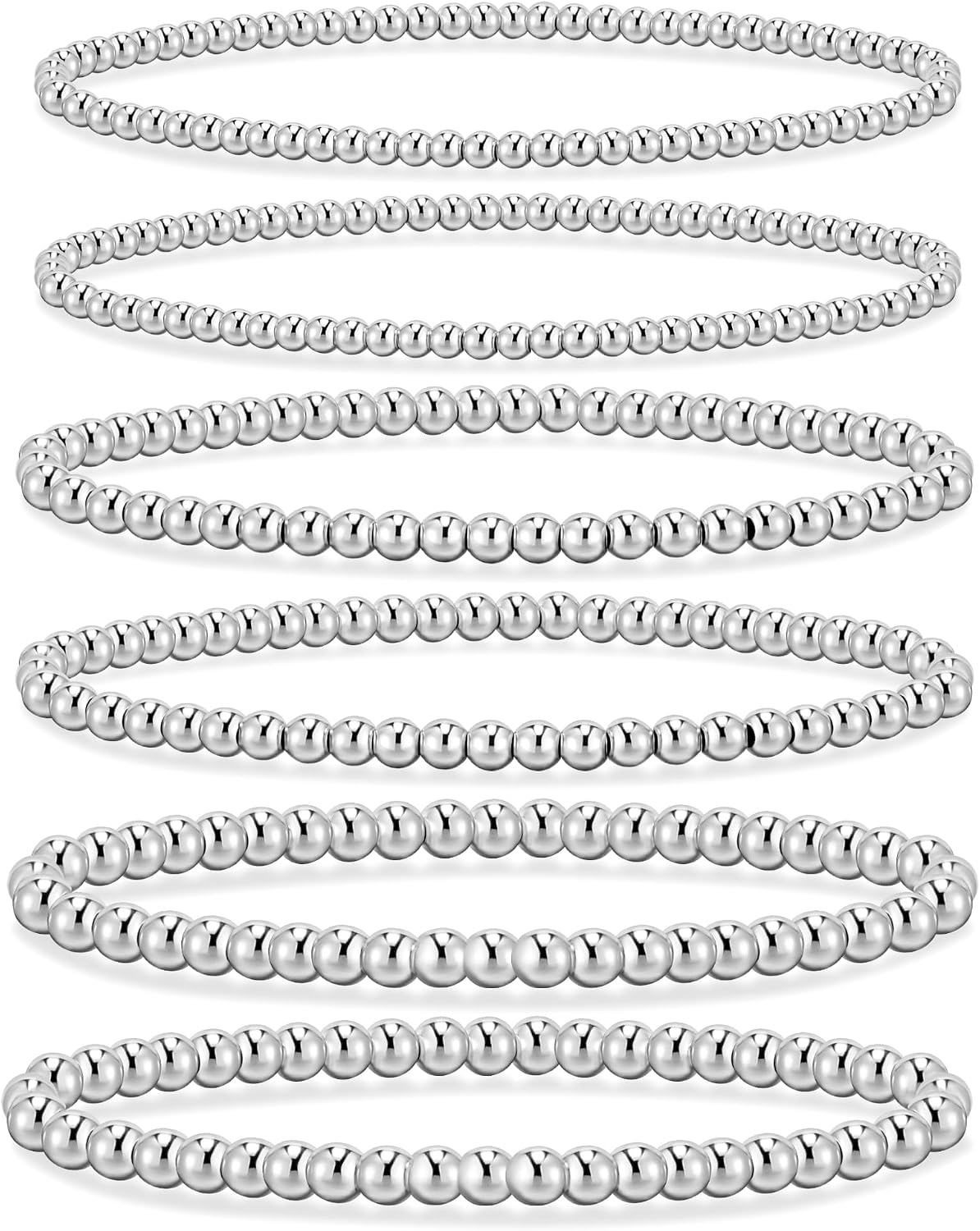 Gold Bracelets for Women - Waterproof 14K Gold Plated Beaded Strand Adjustable Jewelry Set | Perfect Gift