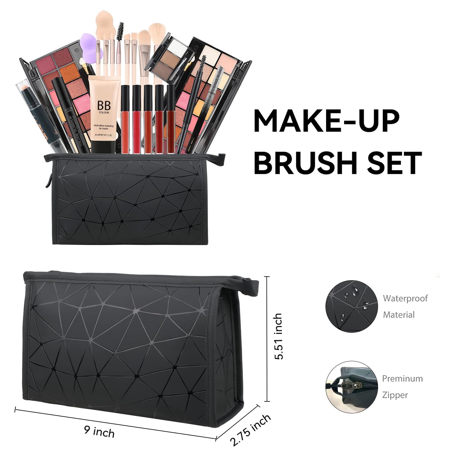 All-in-One Makeup Gift Set for Women - 14-Color Eyeshadow Palettes, Lip Gloss, Mascara & More | Full Kit