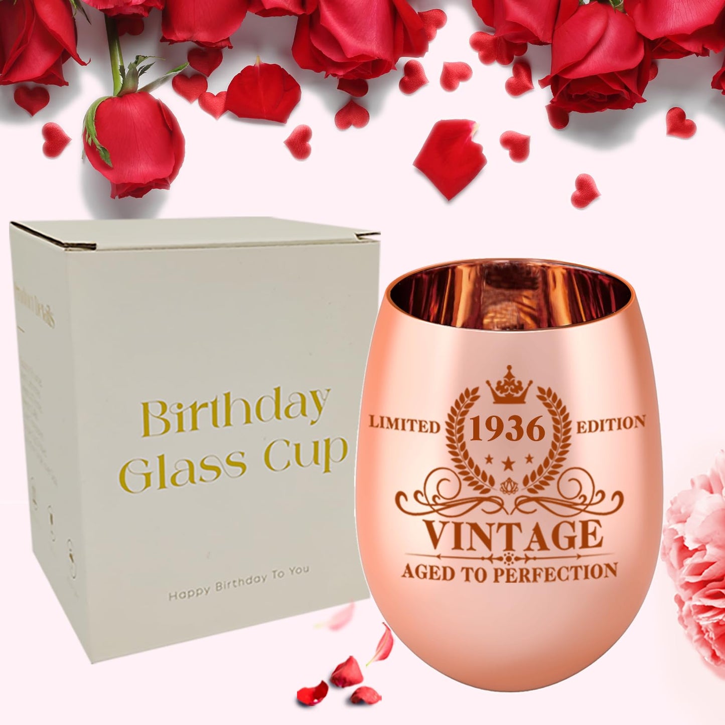 1936 90th Birthday Wine Glass Gifts for Women Her Wife Mom Grandma Sister