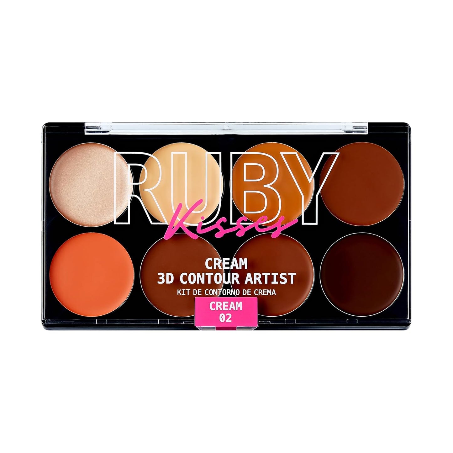 Ruby Kisses 3D Contour Cream Makeup Palette - Lightweight Multi-Palette for Sculpting & Highlighting | Dark Medium