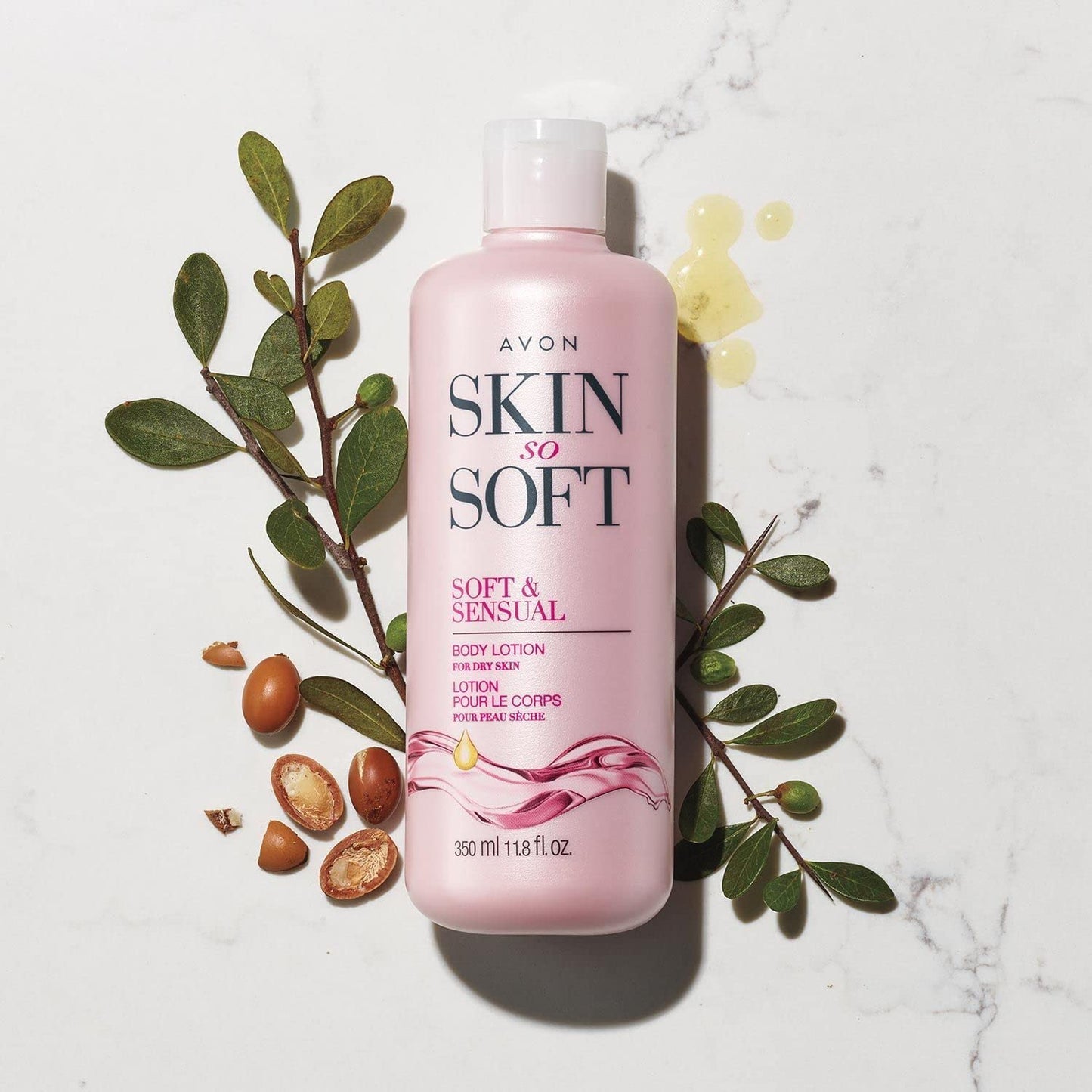 Avon Skin So Soft Soft & Sensual Body Lotion for Women — Moisturizing Body Lotion for Dry Skin with Argan Oil — 24 Hour Hydrating Lotion with Jasmine Scent, Dermatologically Tested, 11.8 fl oz