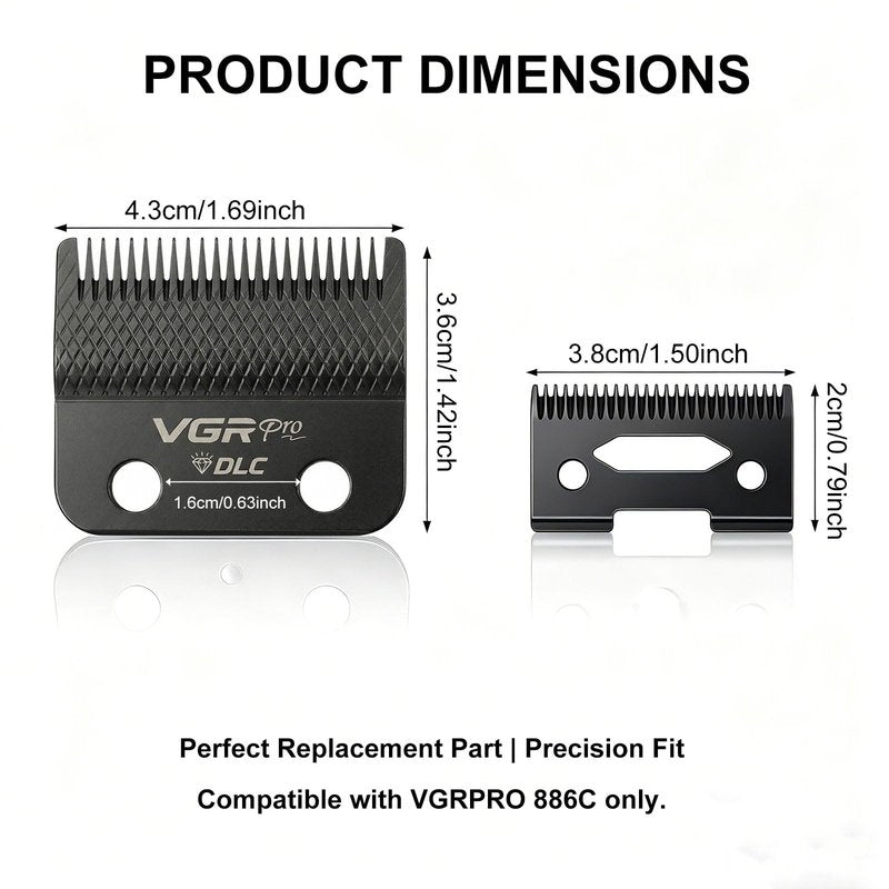 VGRPRO Professional Hair Clipper Replacement Blade Set for V-886 Clipper