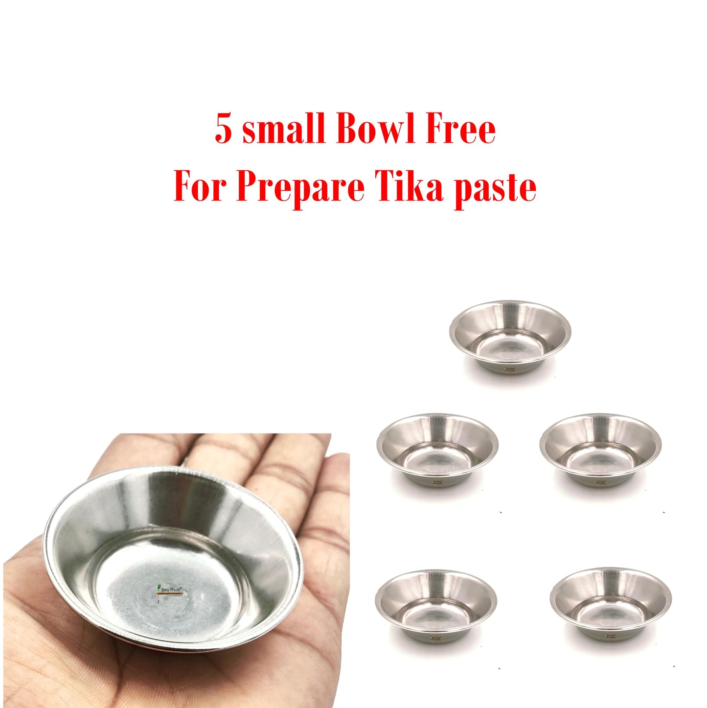 BRIJ HAAT 5pc Premium Quality Chandan Powder Tilak Set, Lal Chandan, Gopi Chandan, Astghandha Chandan, Bhasm Vibhut Tika, Roli Tika, Pack of 5