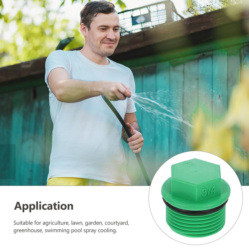POPETPOP 10 Pieces 3/4 Garden Hose Caps and Plugs, Male Thread Pipe Plug End Cap, PPR Material Garden Irrigation Tubing Stopper Drain for Splitters, Manifolds, Rain Barrels - Prevents Leakage