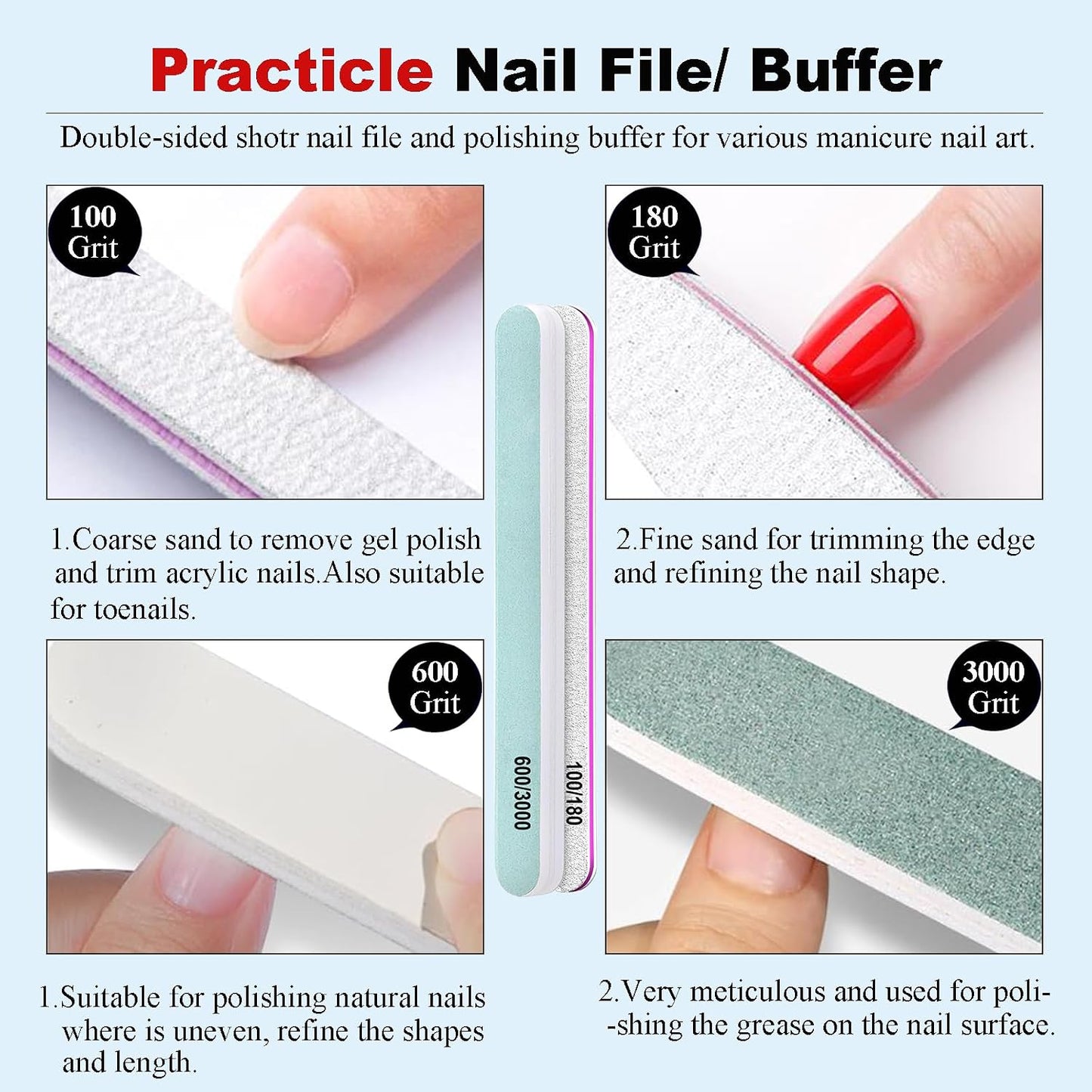 Gel Nail Polish Remover Kit - Fast, Gentle & Non-Damaging Formula | Includes Nail Files for At-Home Manicure (1PC/15ML)
