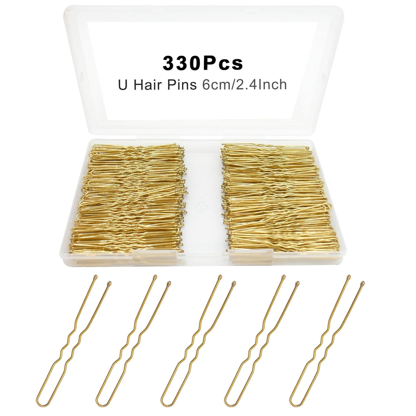 Bobby Pins - 330 Count Brown Hair Pins in Cute Box | Premium 2.2 Inch for Kids, Girls & Women