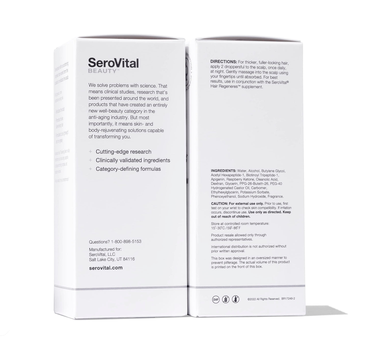 SeroVital Advanced Hair Thickening Serum – Maintain Natural Hair Color – Scalp Support – Multi Peptide Plant-Based Formula - Lightweight and Non-Greasy