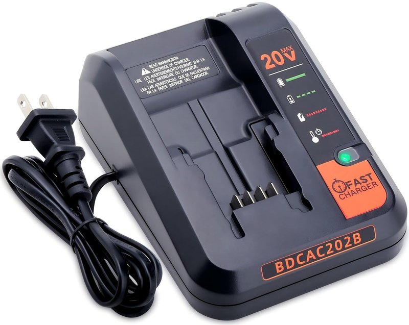 BDCAC202B 2.0A Charger Compatible with Black & Decker 12V MAX and 20V Battery LBXR20 LBXR2020 LBX4020 LBX20 LBD1520S, Compatible with Black and Decker 20V MAX Lithium Battery Charger Replacement