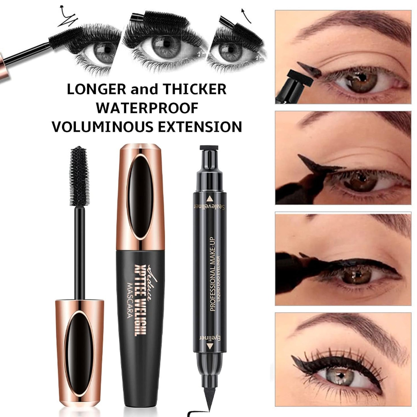 Makeup Set for Women - 32 Color Palette, 5 Brushes, Mascara & Eyeliner | Complete Gift Kit