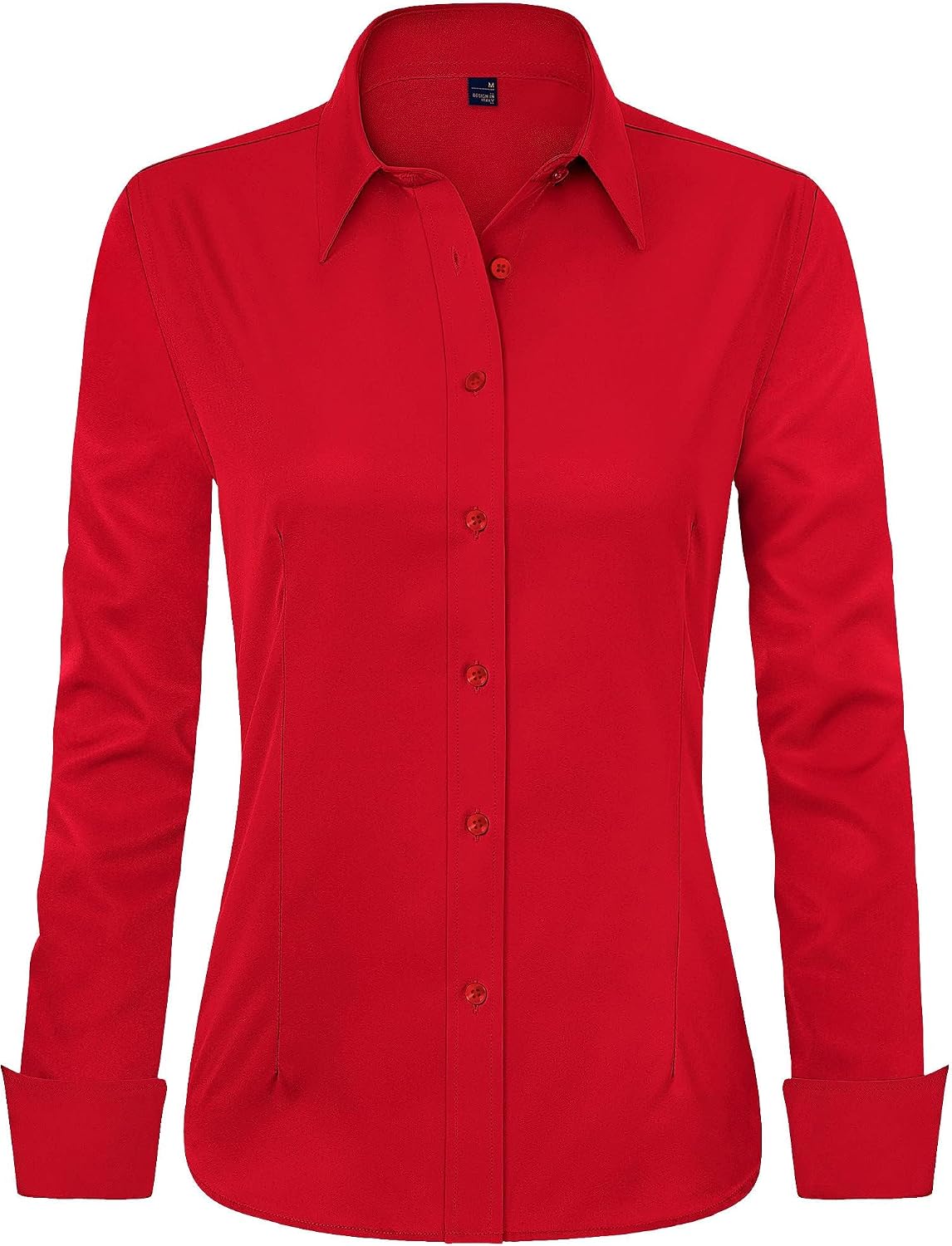 J.VER Women's Long Sleeve Dress Shirt - Wrinkle-Free Business Casual Blouse for Office Work