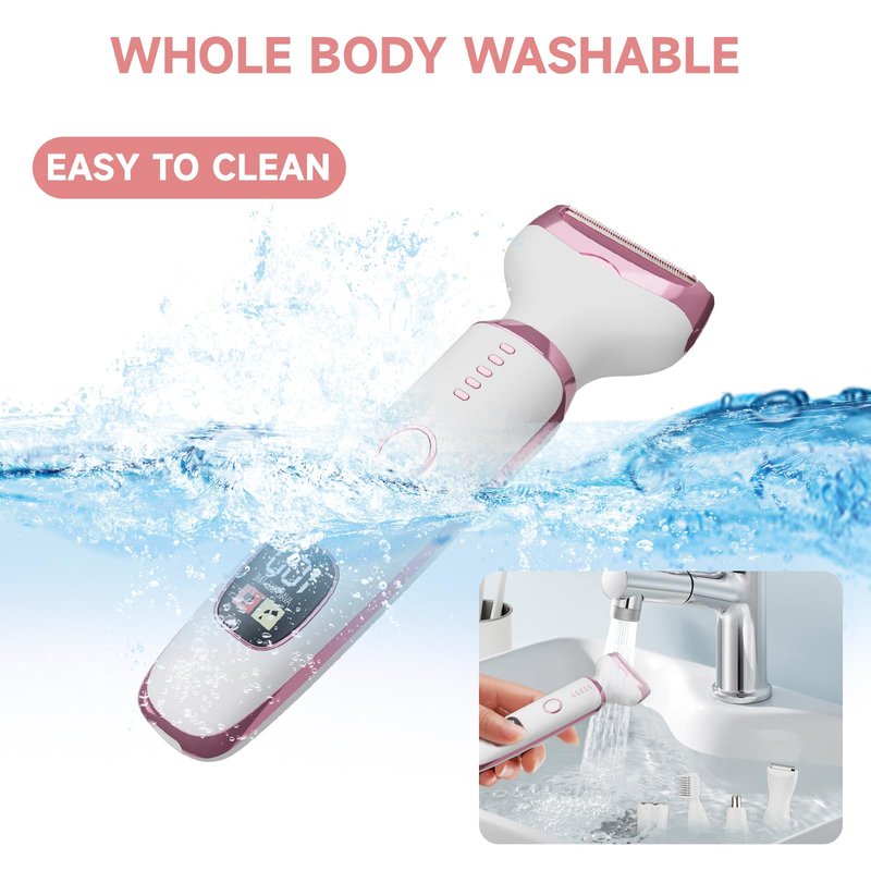 Electric Razor Shavers for Women 5 in 1 Electric Shaver for Women,Cordless Replaceable Facial Eyebrow Razors & Nose Hair Trimmer, Wet Dry Bikini Trimmer Pubic Hair Removal Gifts for Womens 3028A White