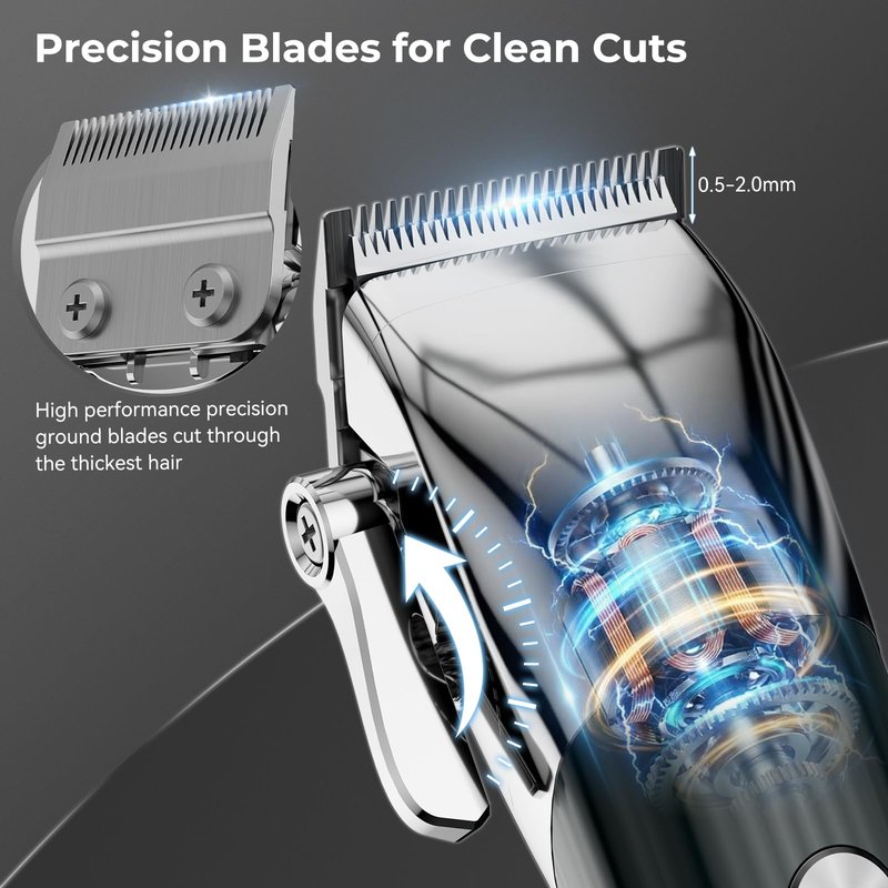 Intpot Hair Clippers for Men, Easy Home Haircut Kit with Clipper & Trimmer, Cordless Grooming Set, Rechargeable Hair Cutting Machine for Beginners